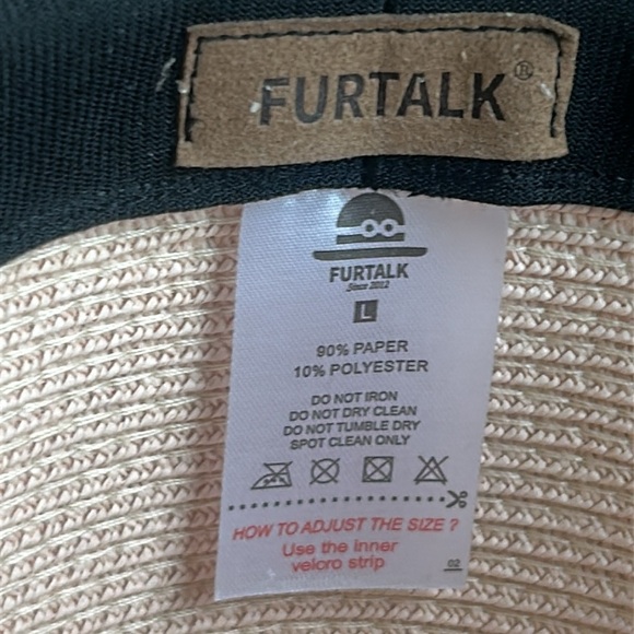 Furtalk Fedora Foldable Packable Straw Beach Sun Hat Women Size L - Picture 5 of 13